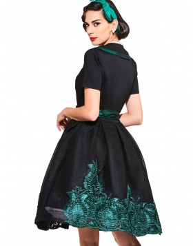 Black Print Floral Summer Women Dresses 2017 1950s Style Appliques Elegant Plus Size Cocktail Dresses 